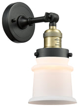 Small Canton 1-Light Sconce, Black Antique Brass, Matte White