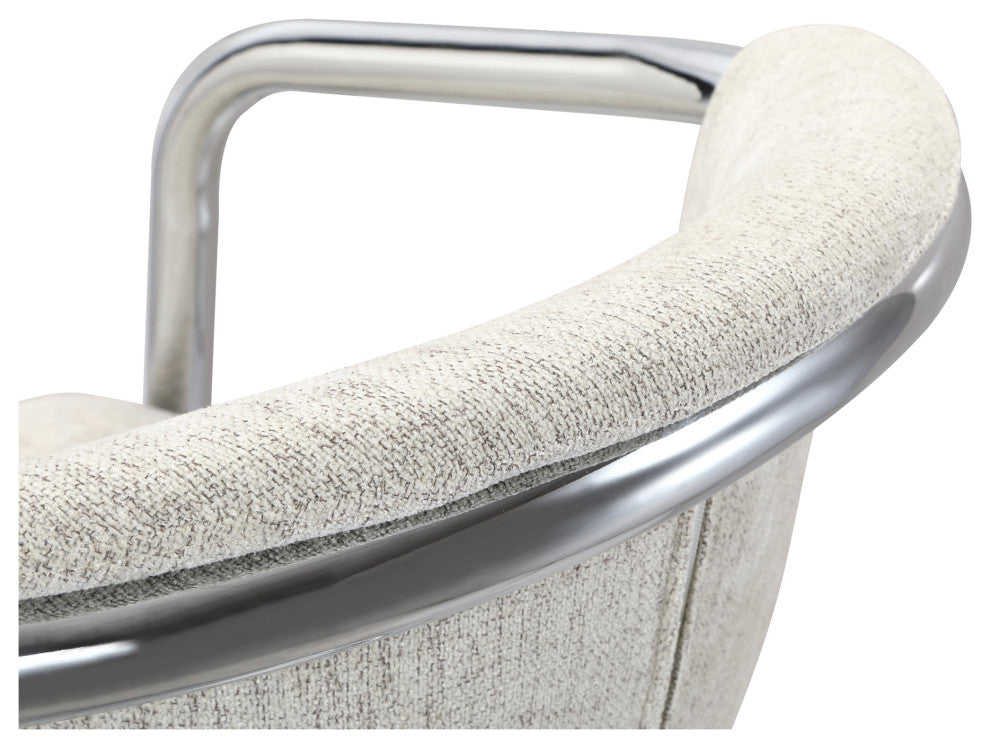 Freeman Chrome Frame Dining Chair Blended Cream-Set of Two