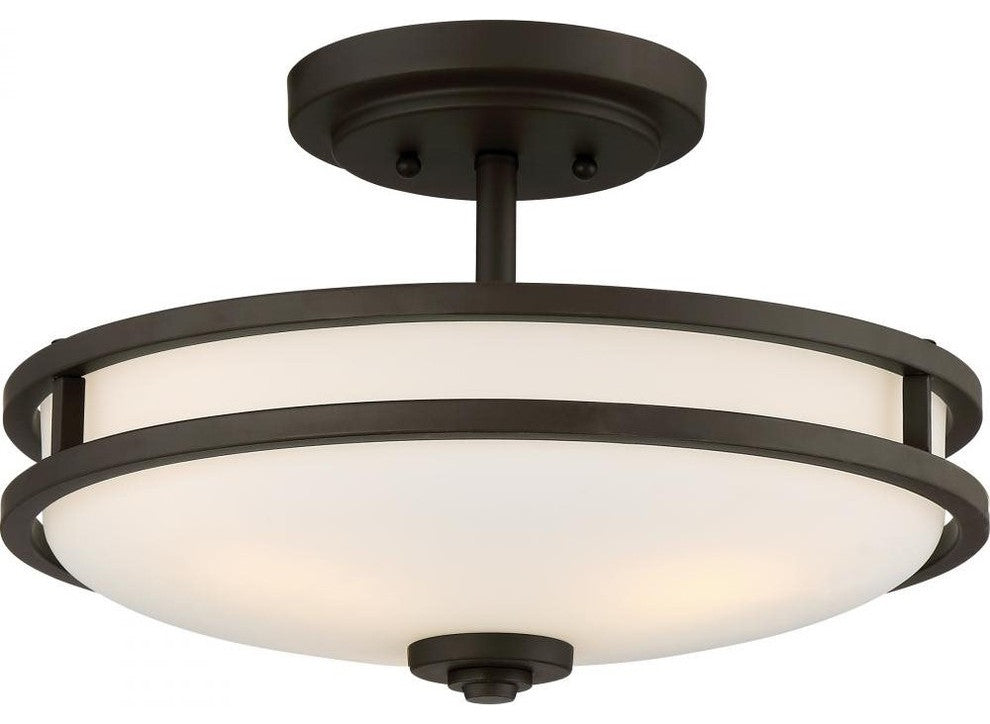 Quoizel CDT1715OZ Three Light Semi-Flush Mount Cadet Old Bronze