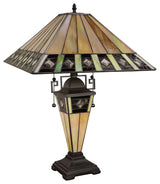 Giles Tiffany 3-Light Mission Double Lit Table Lamp 16" Shade