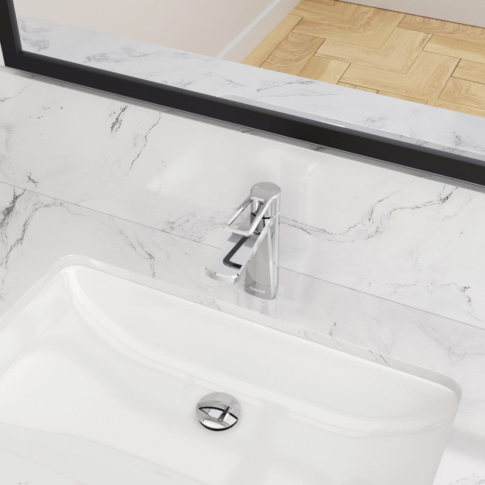 Single Handle Brass Bath Faucet, Supply line, Polish Chrome