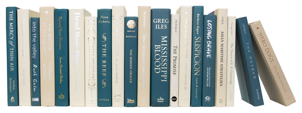 Decorative Books - Northern Shore - Blue Books By The Foot
