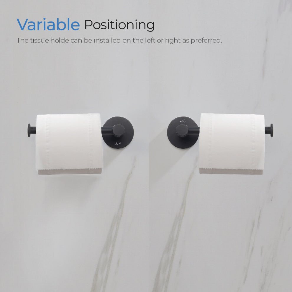 Circular Bathroom Tissue Holder KBA1402, Matte Black