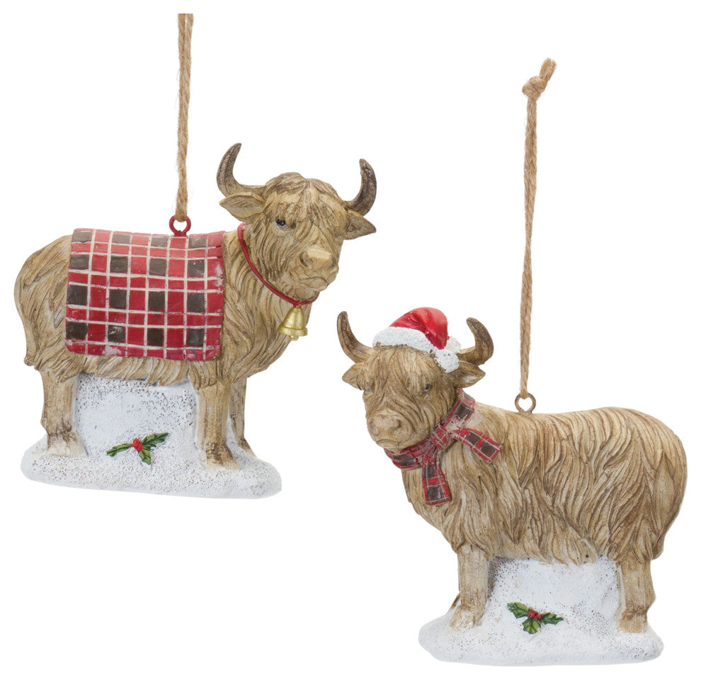 Highland Cow Ornament, 6-Piece Set