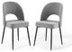 Rouse Dining Side Chair Upholstered Fabric Set of 2 - Black Light Gray