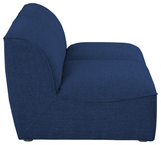 Miramar Linen Textured Fabric Upholstered 2-Piece Modular Sofa, Navy