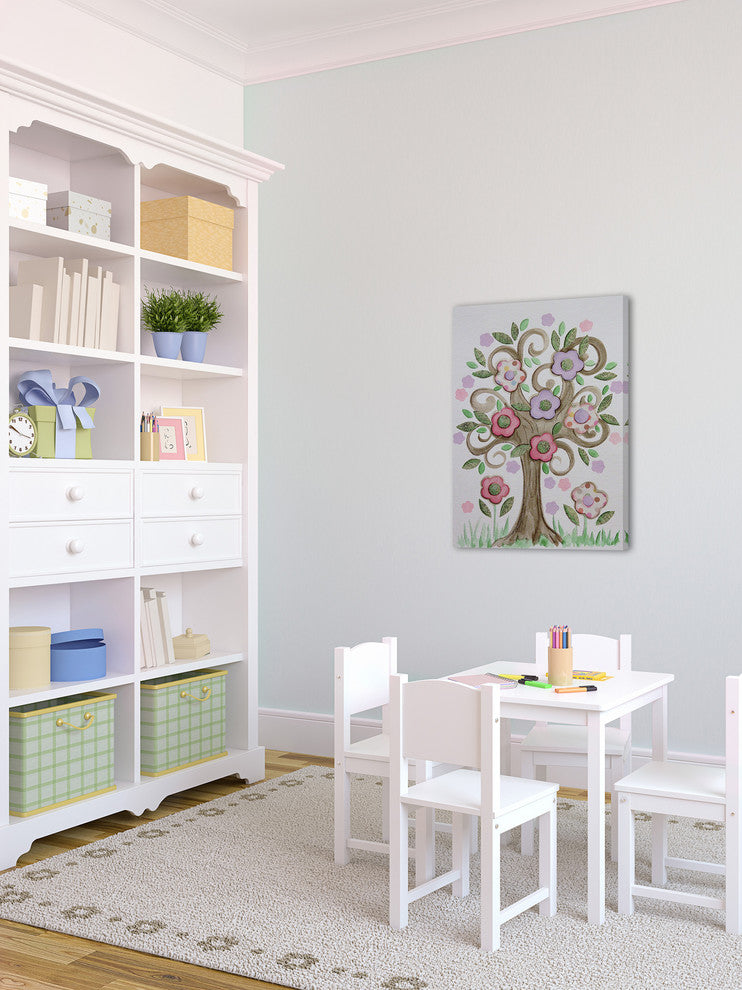 "Collage Tree" by Reesa Qualia Painting Print Wrapped Canvas, 16x24