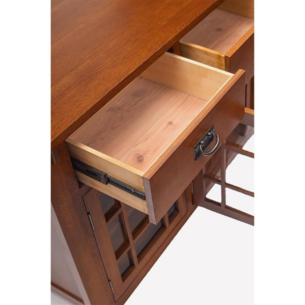 Crafters and Weavers Arts and Crafts Wood Sideboard in Cherry