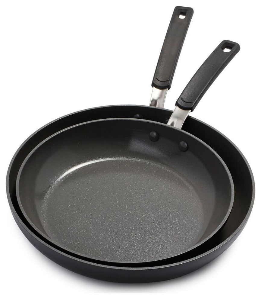 GreenPan Levels Stackables Collection 10" & 12" Open Frypan Set | Grey