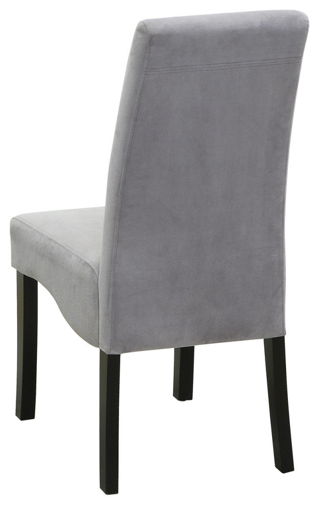 Set of 2 Upholstery Side Chairs Gray and Black