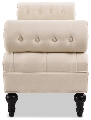 Lewis 60" Tufted Bolster Arm Entryway Bench, Sky Neutral Beige Polyester