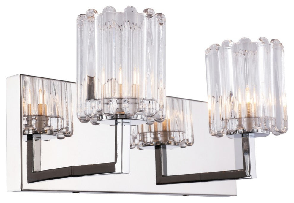 Woodbridge Candice Bath/Wall, 2-Light, 13.75"W, Swizzle Stick Cylinder, Halogen