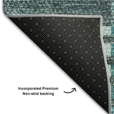 Premium Machine Washable Mayfield AMF687 Teal 3' x 5' Rug