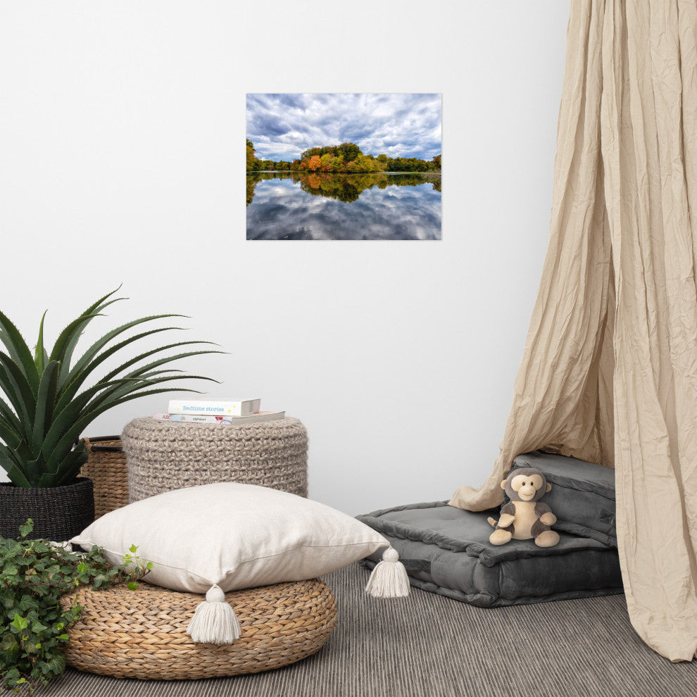 Autumn Reflections Landscape Photo Rural / Rustic Unframed Wall Art Print, 18" X 24"