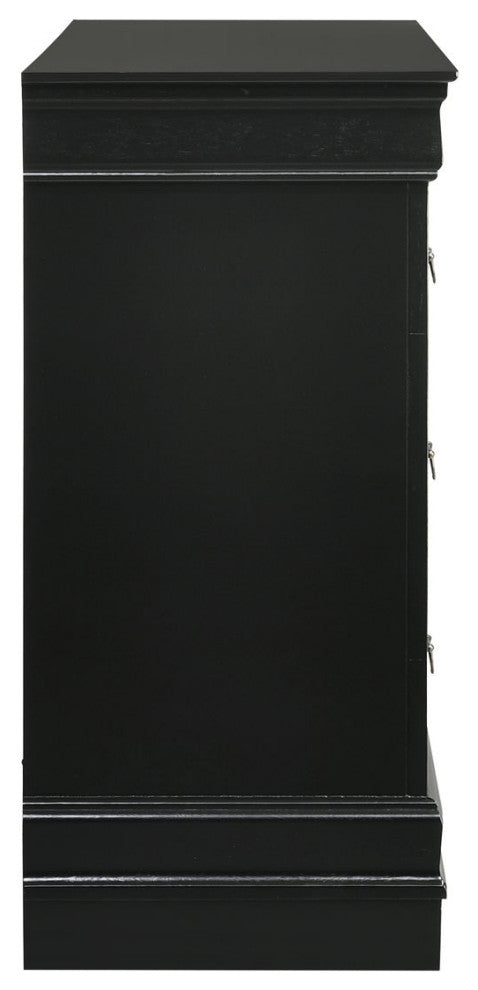 Louis Philippe 6 Drawer Dresser, Black