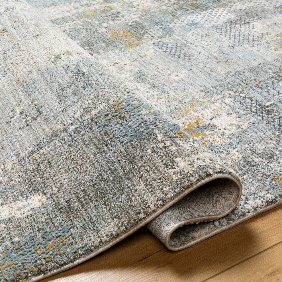Surya Dresden DRE-2305 Machine Woven Area Rug, Dusty Sage, 2'7" x 7'3"