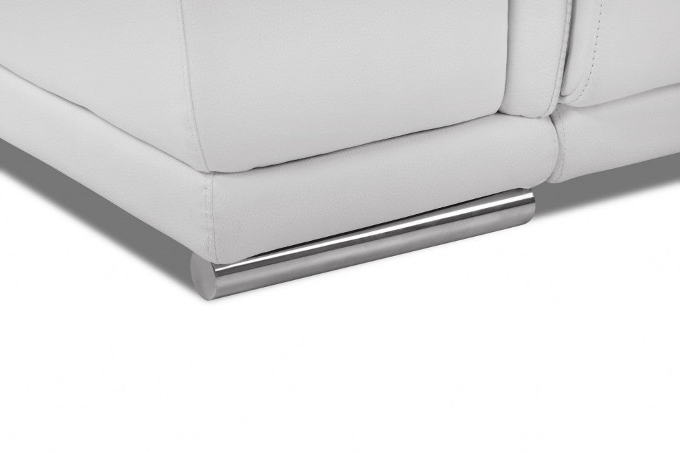 Mod Winter White Italian Leather Recliner Chair