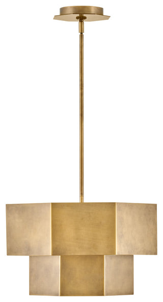 Hinkley Facet Convertible Chandelier, Heritage Brass, 16.5"