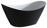 Kube Luna 68" Free Standing Bathtub -Matte White, Black