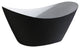 Kube Luna 68" Free Standing Bathtub -Matte White, Black