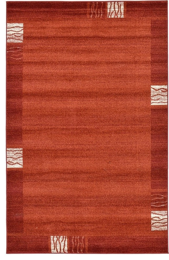 Rug Unique Loom Del Mar Rust Red Rectangular 5' 0 x 8' 0