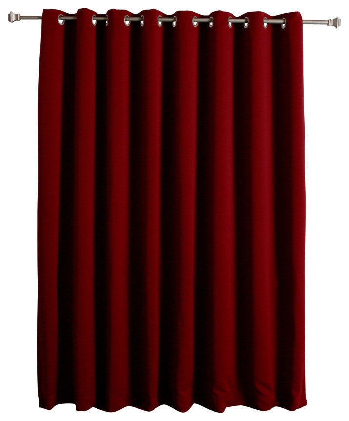 Thermal Blackout Curtain With Wide Grommet Top, Burgundy, 80"x96"