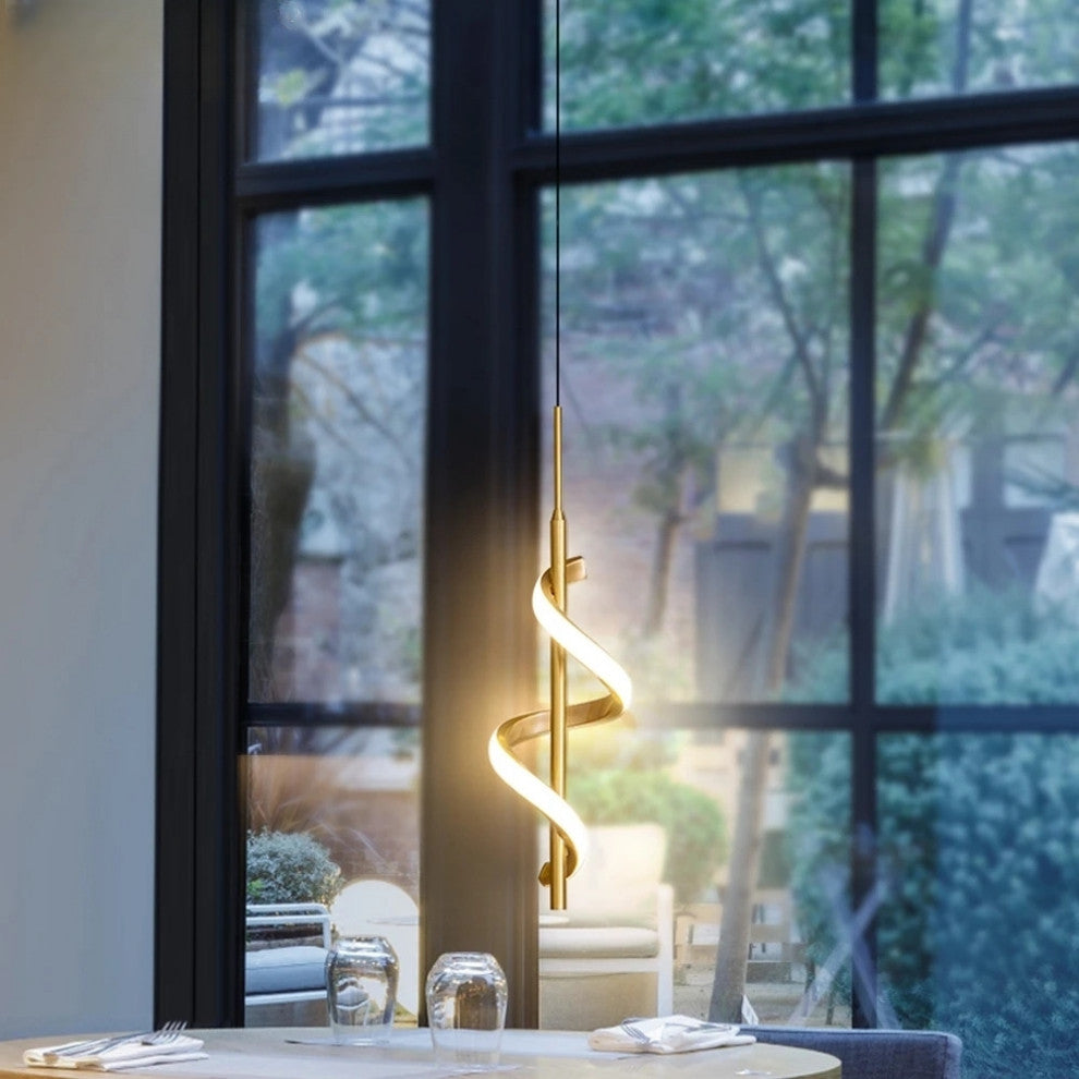 MIRODEMIÂ® Tovo San Giacomo | Ribbon Design Chandelier for Bedroom, Gold, A, Cool Light