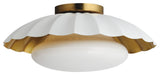 Maxim 18059 Primrose 16"W Flush Mount Ceiling Fixture - Matte White / Gold Leaf