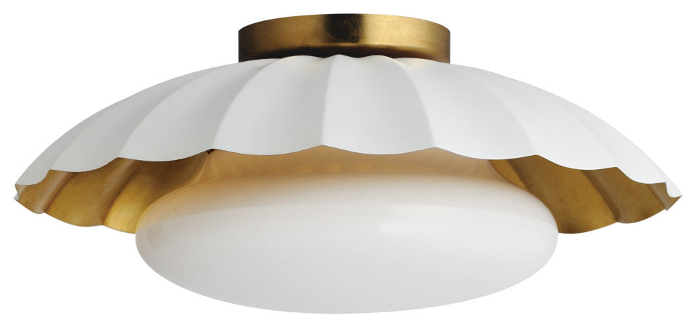 Maxim 18059 Primrose 16"W Flush Mount Ceiling Fixture - Matte White / Gold Leaf
