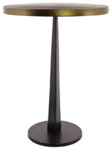 Minimalist Gold Brass Bronze Round Side Table | Metal Spike Pedestal Modern