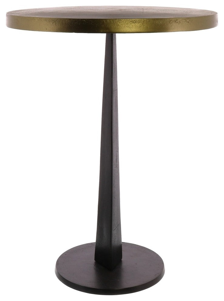 Minimalist Gold Brass Bronze Round Side Table | Metal Spike Pedestal Modern