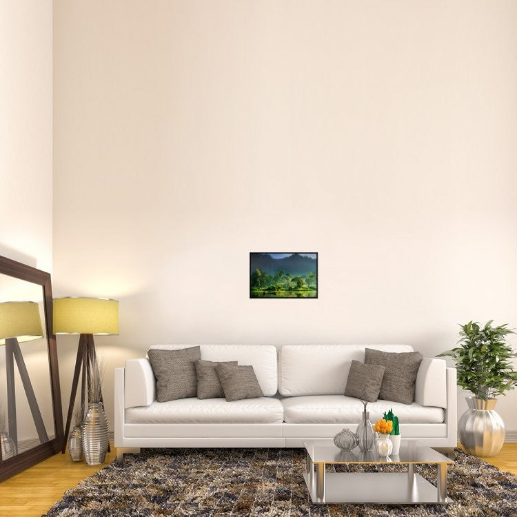 "Painting Of Nature" Framed Canvas Giclee by Hardibudi, 23x15"