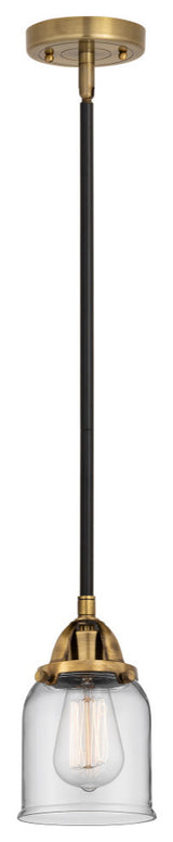 Small Bell Mini Pendant, Black Antique Brass, Clear, Clear