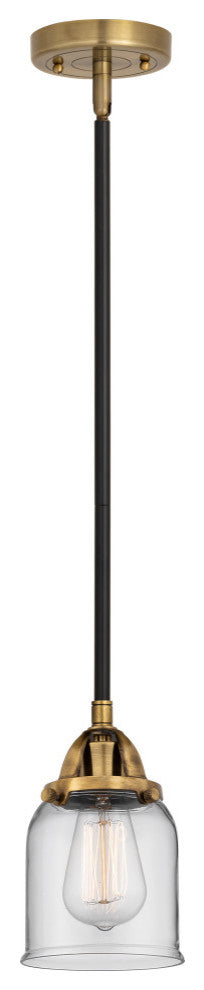 Small Bell Mini Pendant, Black Antique Brass, Clear, Clear