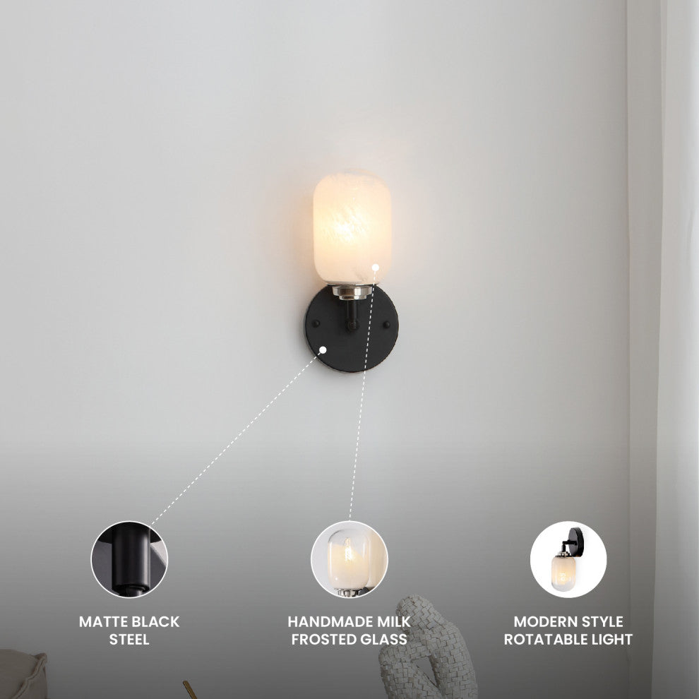 Seren 1 Light Wall Sconce Matte Black