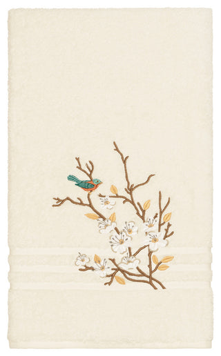 Linum Home Textiles Spring Time Embellished, Cream, Bath Towel, Single