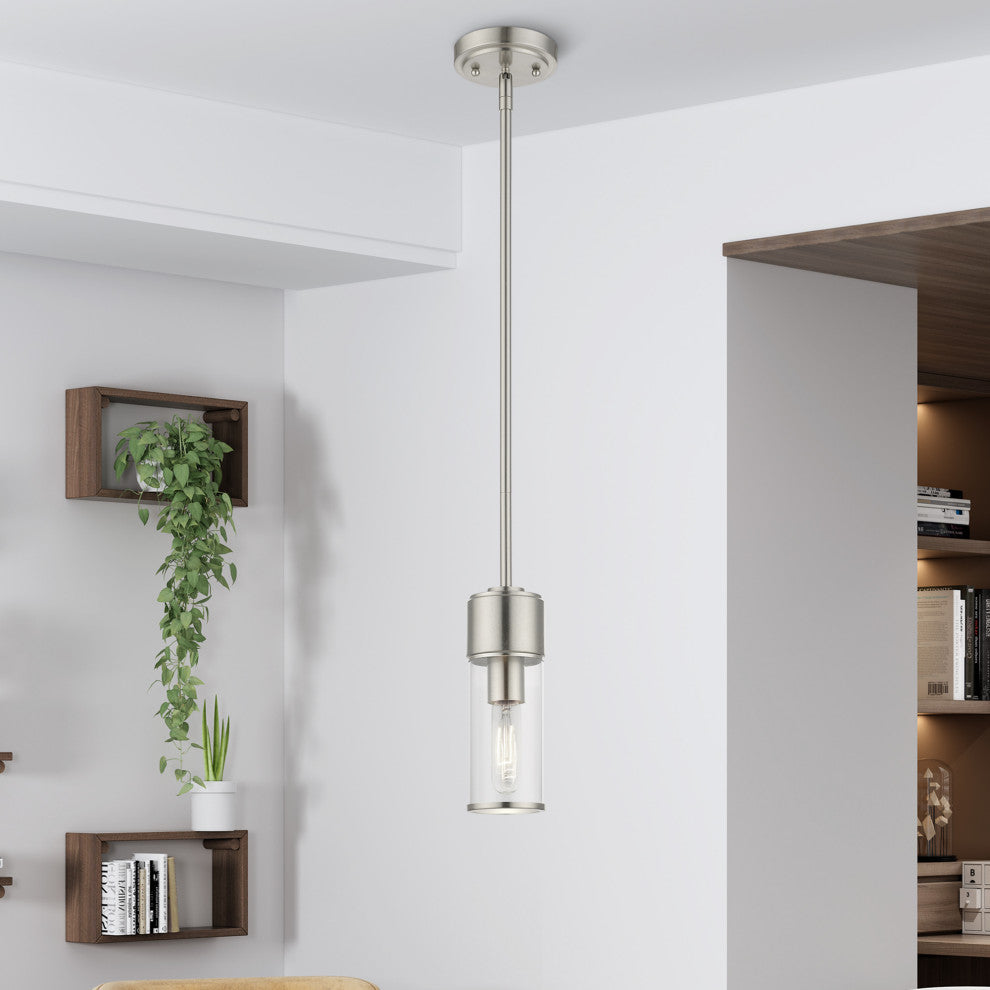 Quincy 1-Light Brushed Nickel Mini Pendant