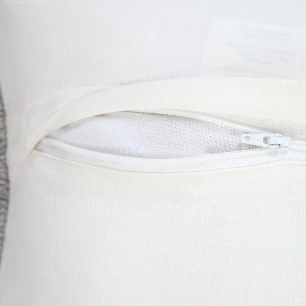 Ox Bay Gray Solid Organic Cotton Pillow Cover, 14"x36"