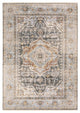 7' X 10' Grey Blue Machine Woven Medallion Indoor Area Rug