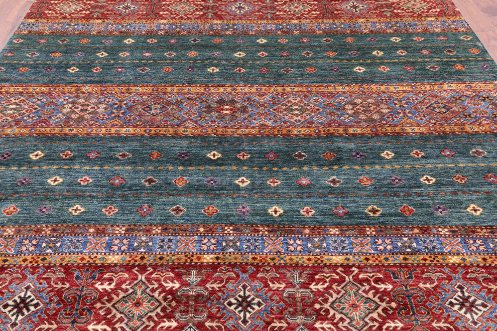 8' 3" X 9' 7" Khorjin Super Kazak Handmade Rug - Q12646