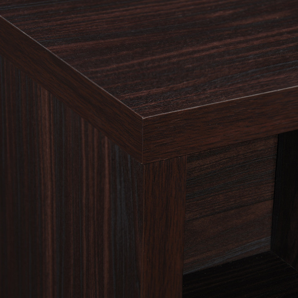GDF Studio Celia Mid Century Modern Finished Fiberboard Entertainment Unit, Wenge