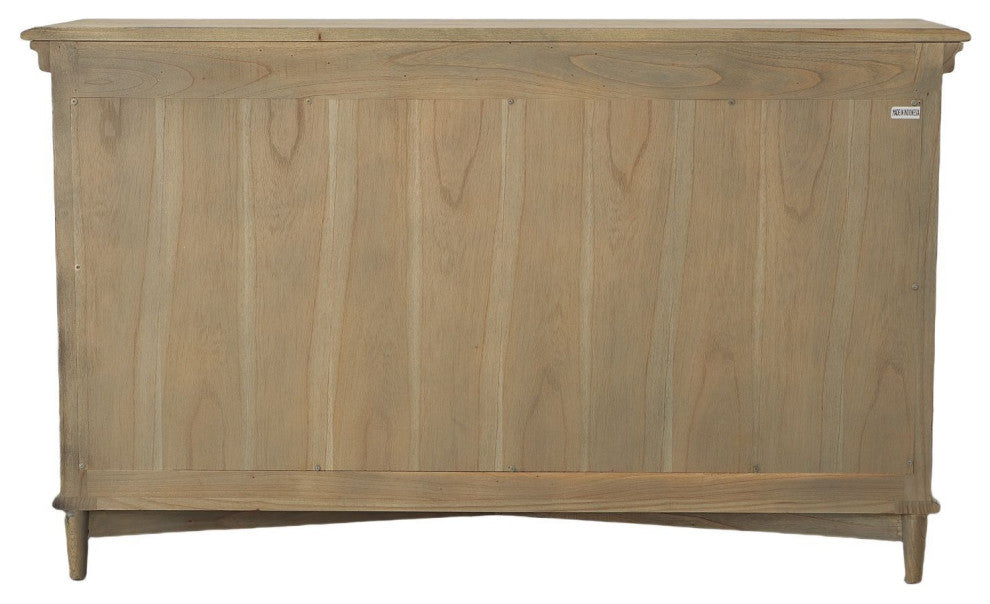 Natural Sheridan 60" 2-Door Sideboard With Drawers, Brown
