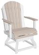 Set of 4 Poly Adirondack Swivel Chairs, Birch & White, Dining Height