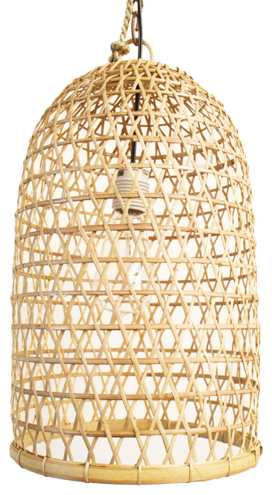 Bamboo Fish Basket Lantern Small