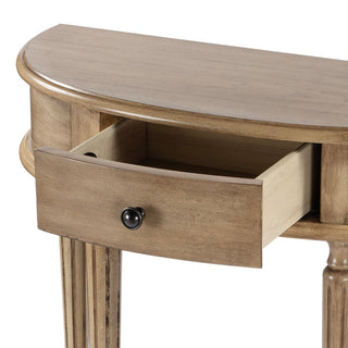 Mozart Hand-Painted Demilune Console Table, Tuscan Cream, Antique Beige