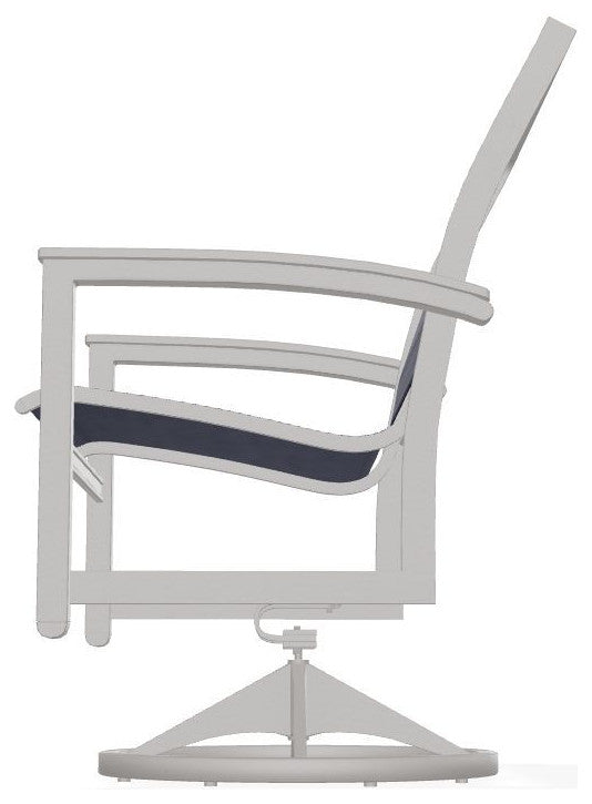 Bazza Sling Outdoor Swivel Rocker, Collect Indigo/Warm Gray
