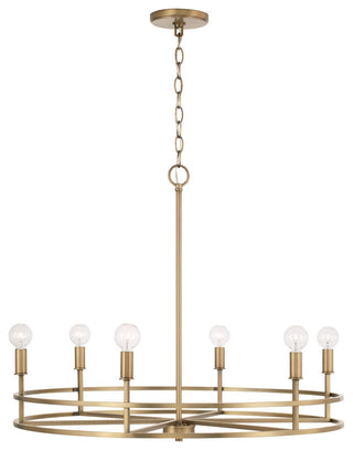 HomePlace Lighting Fuller 6-Light Chandelier 448761AD Aged Brass