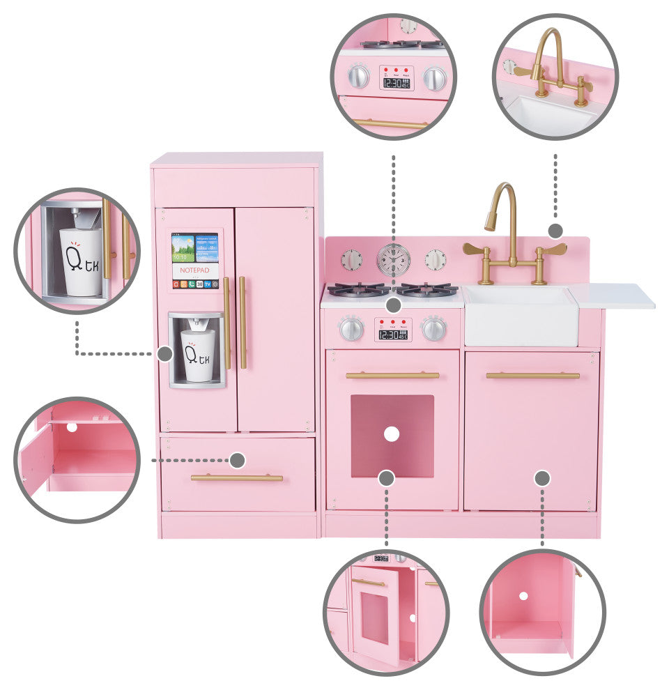 Charlotte Play Kitchen Cooking Playset, Pink