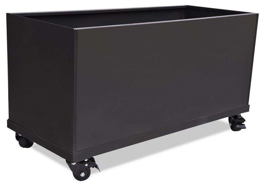 Nice Aluminum Trough Planter on Casters, Grey, 20"x46"x24"h