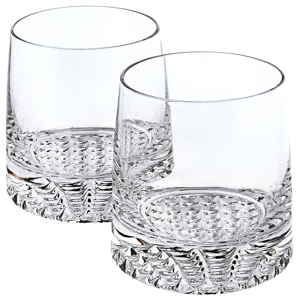 Mouth Blown European Crystal Whiskey Set 4 Pc Rocks Or Dof Set